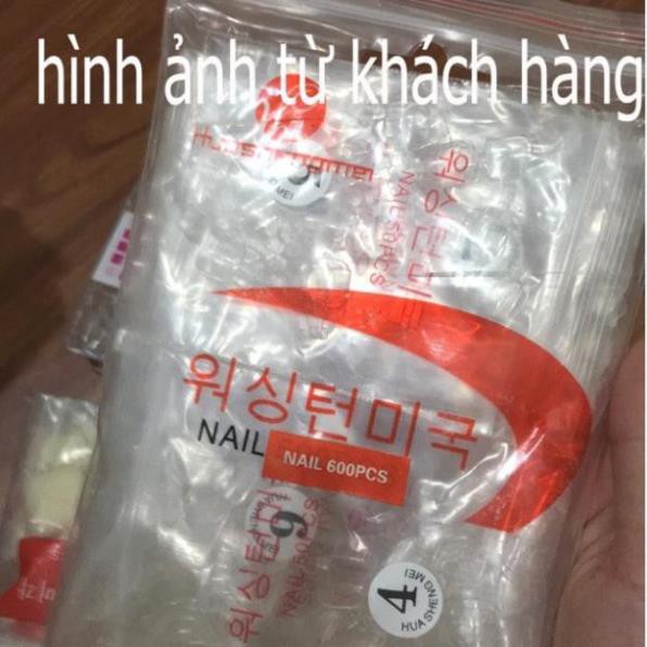 Móng úp chân HSM phom chuẩn - Túi 600 móng ốp giả đủ size