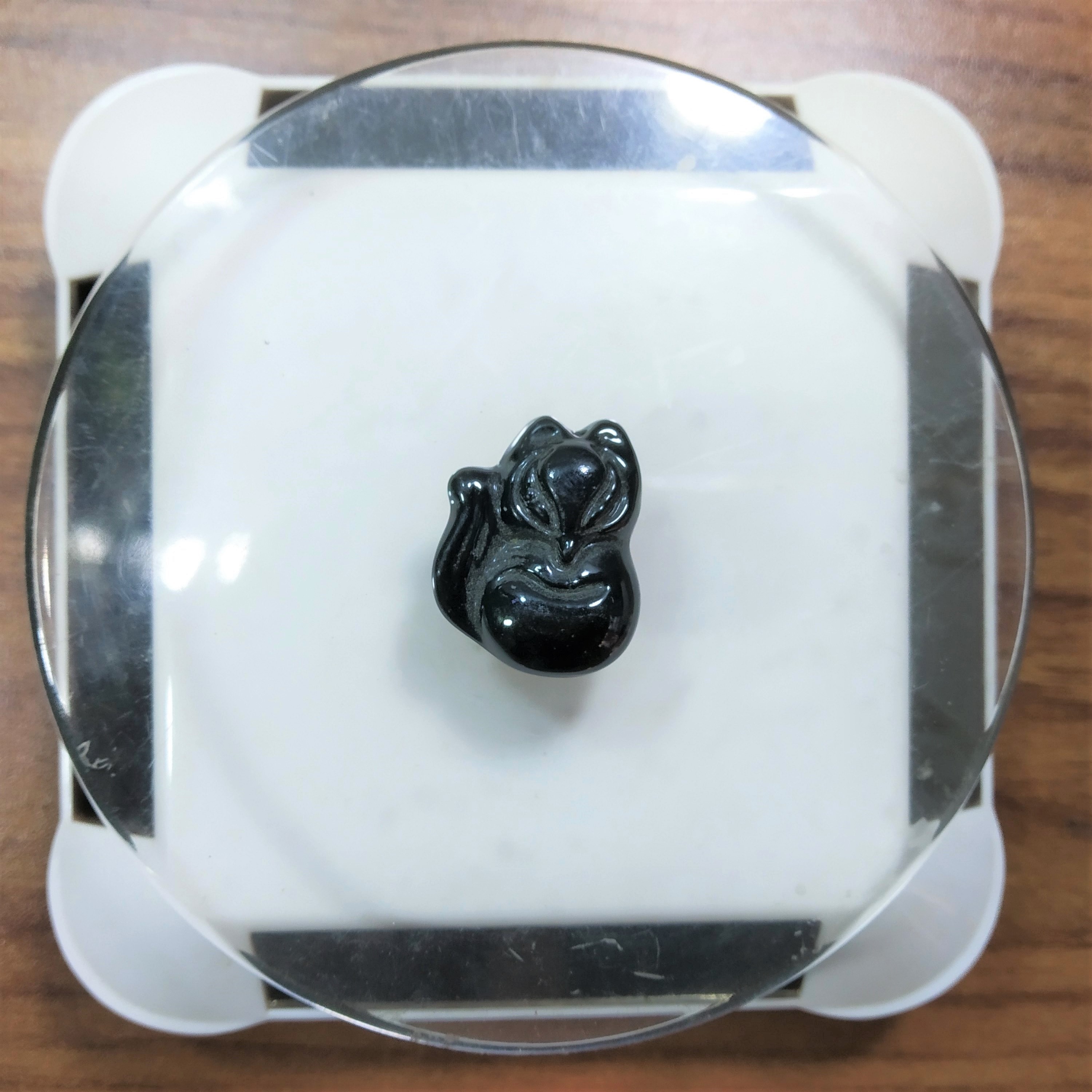 Mặt dây chuyền hồ ly đá Obsidian đen N1