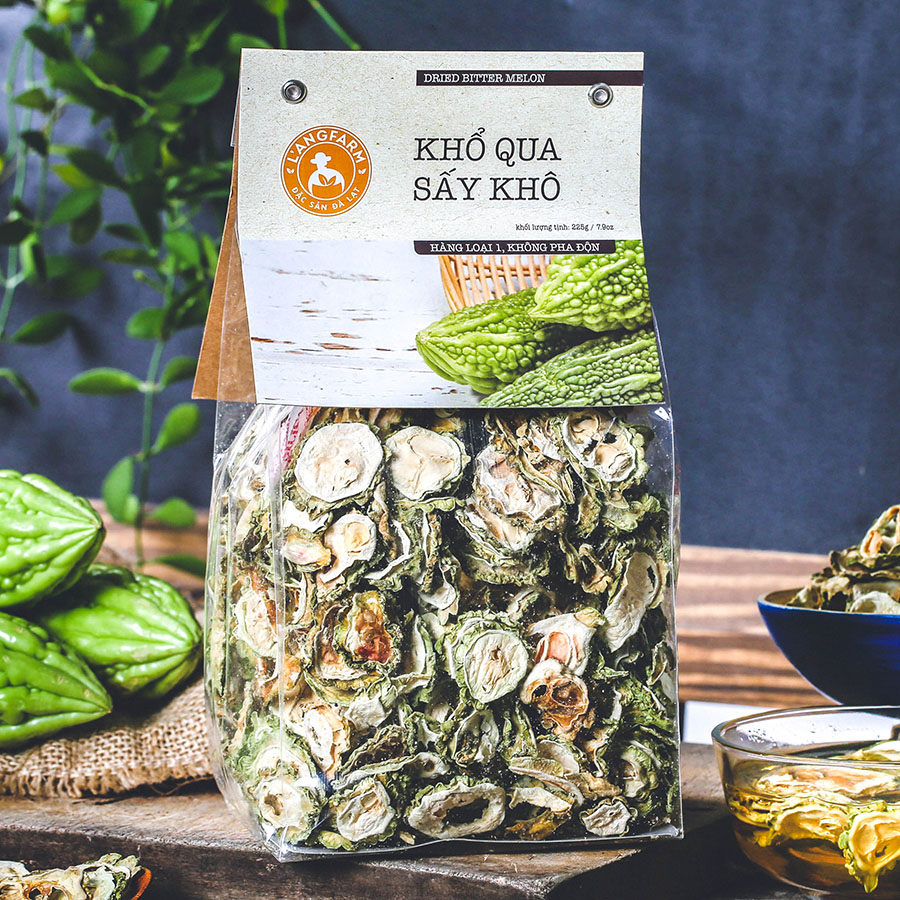 Khổ qua sấy khô đặc sản Langfarm - Thảo mộc cho sức khoẻ, thơm dịu vị thiên nhiên, hàng loại 1