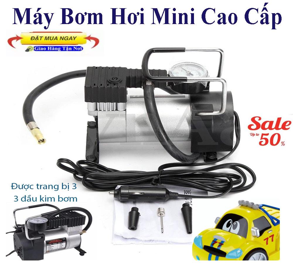 Bơm Điện 220V Mini Công Suất Lớn, Bơm Lốp ÔTô , Bơm Hơi Mini Điện 220V Bơm Hơi Ôtô Xe Nén Khí , Hơi Khỏe , Nhỏ Gọn Bền Bỉ Dê Di Chuyển ( Tặng Đầu Bơm ).
