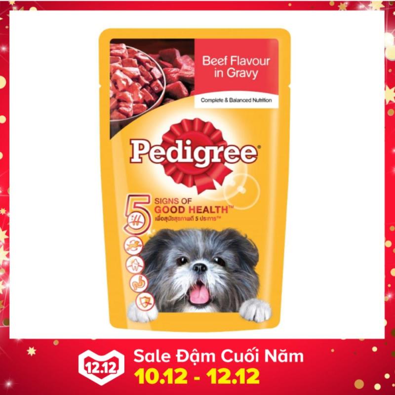 Thức ăn dành cho chó con Pate Pedigree vị thịt bò nấu sốt dạng túi (130g)
