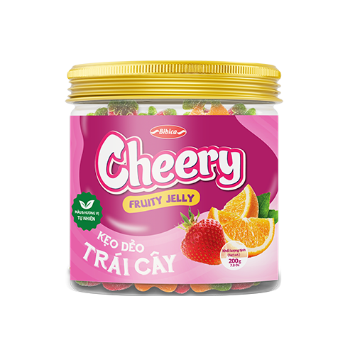 Kẹo dẻo Cherry hương trái cây HN 200 gam - Bibica