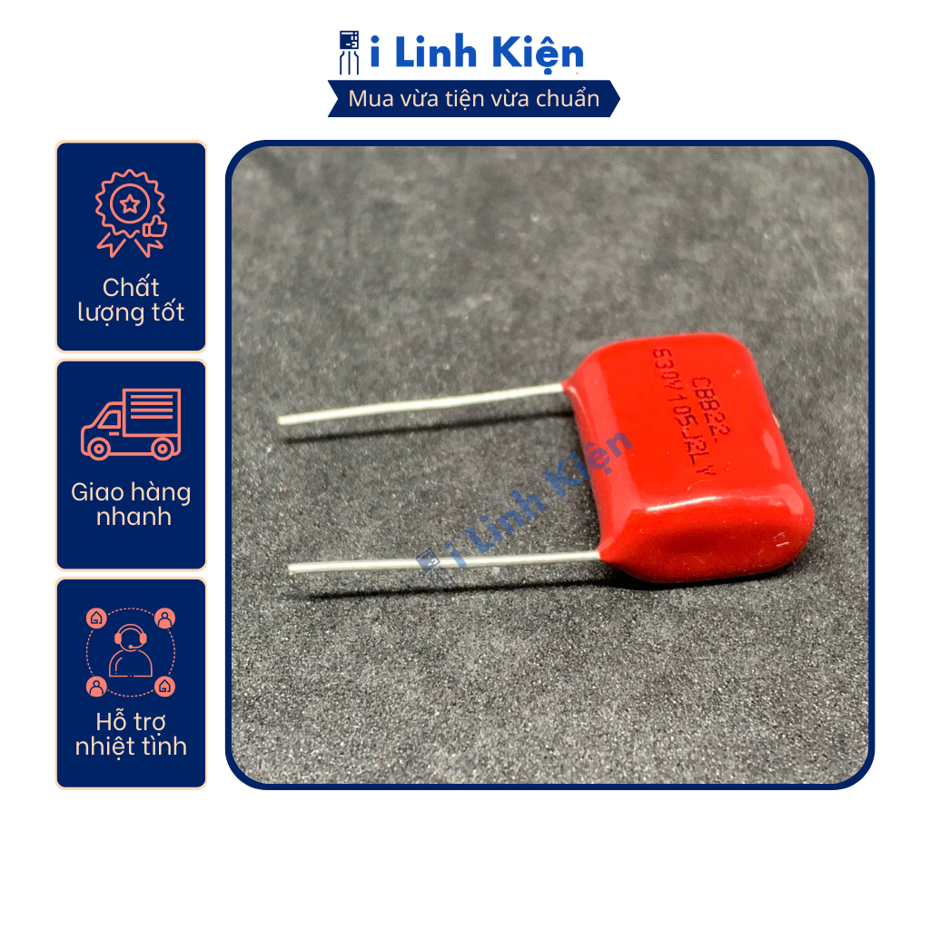 Tụ CBB 105J 1uF 630V chất lượng tốt.