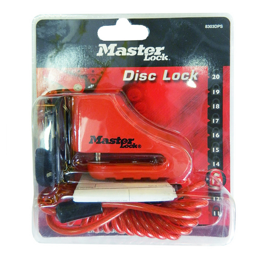 Ổ khóa đĩa xe máy Master Lock 8303 EURDPS+ màu đỏ - MITISHOP