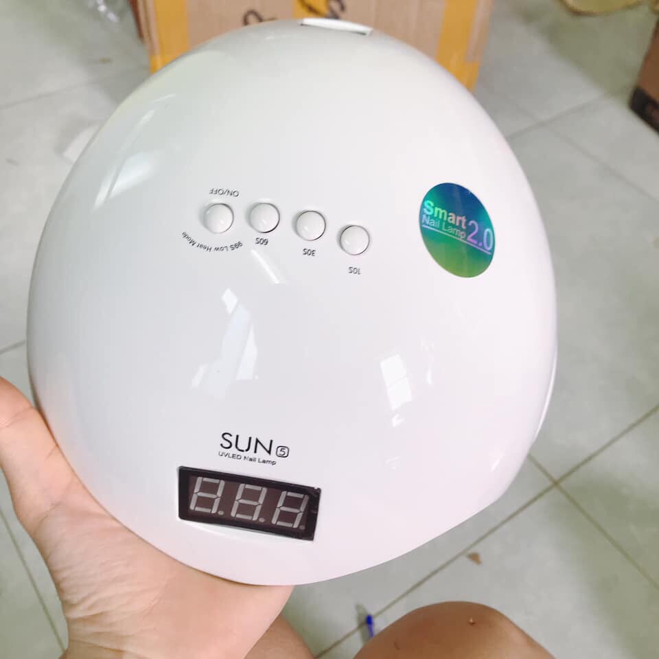 (Tặng kèm dũa móng mini) Máy Hơ Gel Sun 5 Tem Xanh UV/LED,