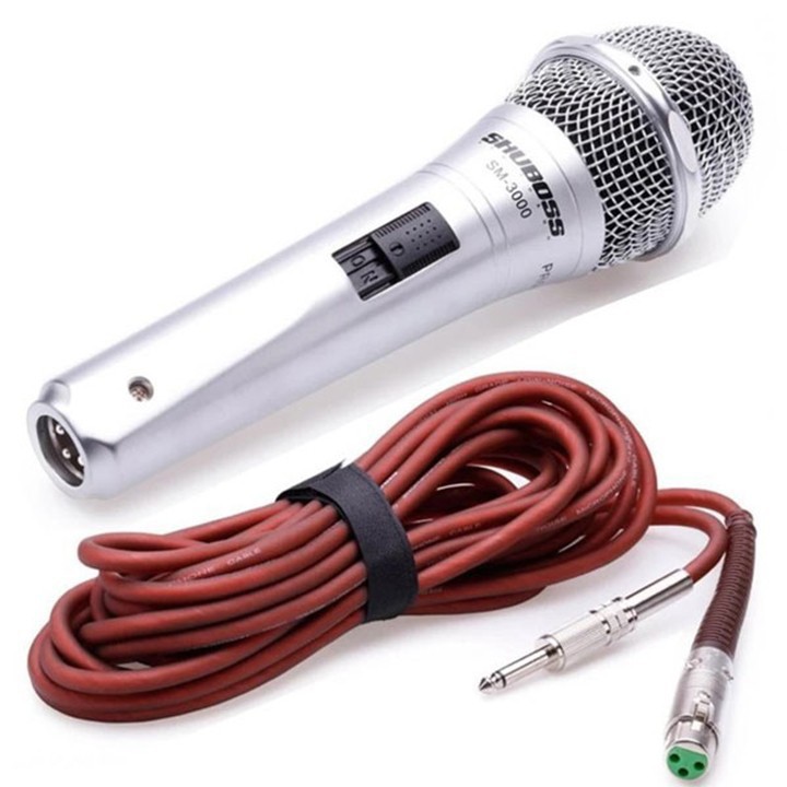 [HCM][ HÀNG XỊN ] Chuyên Bán Micro Karaoke Cao Cấp Micro Có Dây Giá Rẻ Micro Có Dây Shuboss SM 3000 Chống Hú Chống Nhiễu Chống Giật Chống Méo Tiếng Hiệu Quả Tiếp Âm Chuẩn Bắt Giọng Tốt Được Trang Bị Bộ Lọc Âm Tốt BH 12 Tháng.