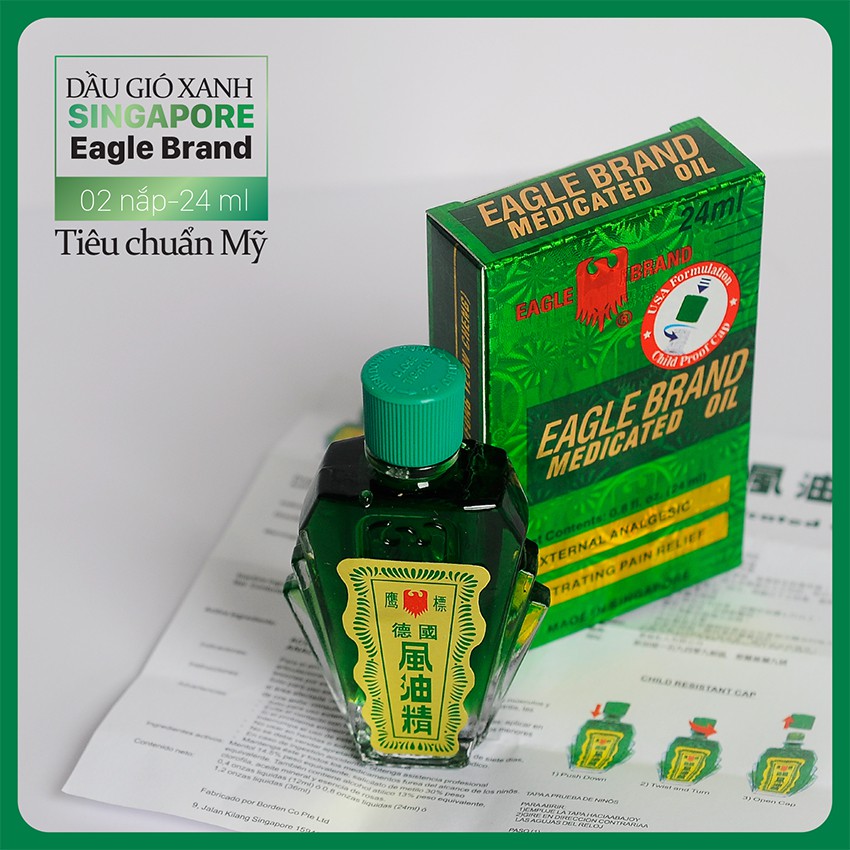 Dầu gió xanh Eagle Brand Singapore 24ml, mẫu mới, chính hãng, xuất Mỹ