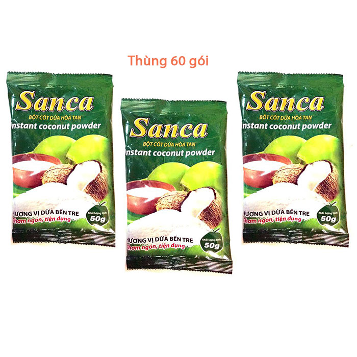 [combo 10] Bột nước cốt dừa hòa tan SanCa 50gr-  nsx 1/ 2023