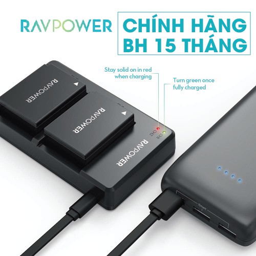 Bộ pin sạc Ravpower LP-E12 cho CANON EOS M10, EOS  M50, EOS M100, EOS M…