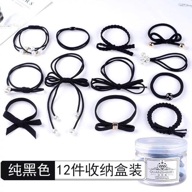 Dây chun co giãn đen 2mm buộc sổ làm dây buộc tóc bó 5m