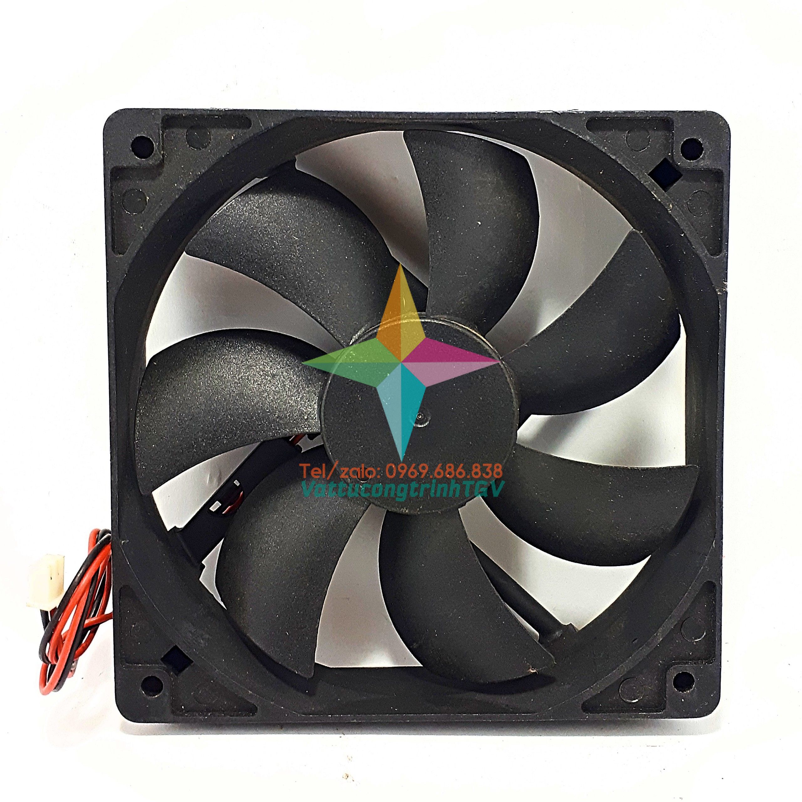 Quạt vuông tủ lạnh DC12V - 2 dây - 7 cánh