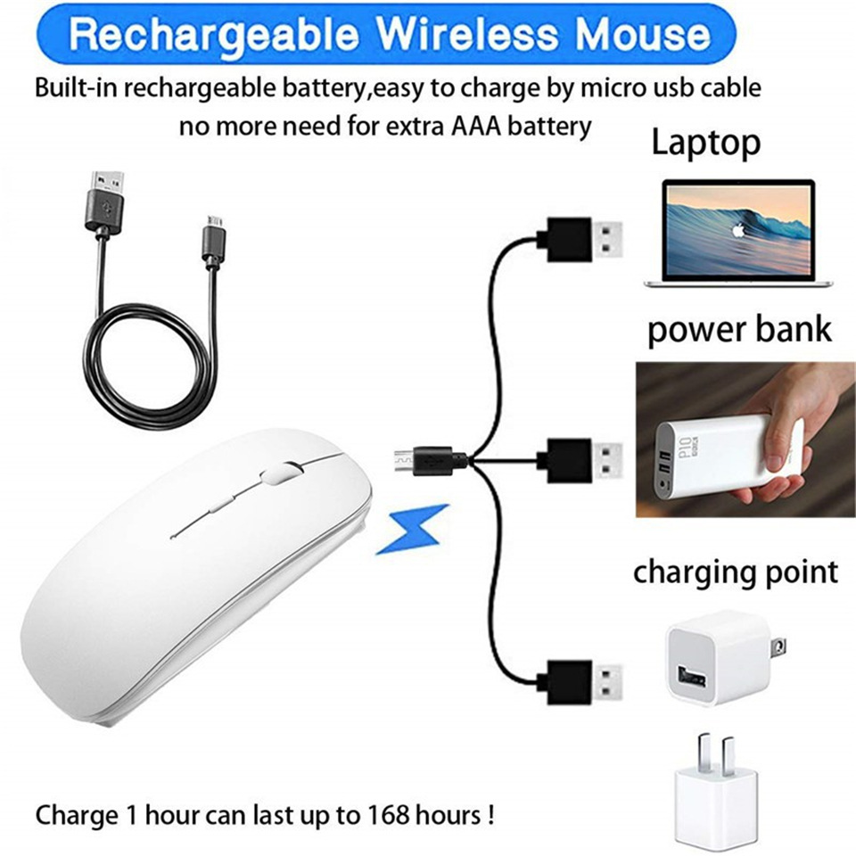 Chuột Bluetooth không cần đầu thu không dây 6 phím kết nối Bluetooth (6D)