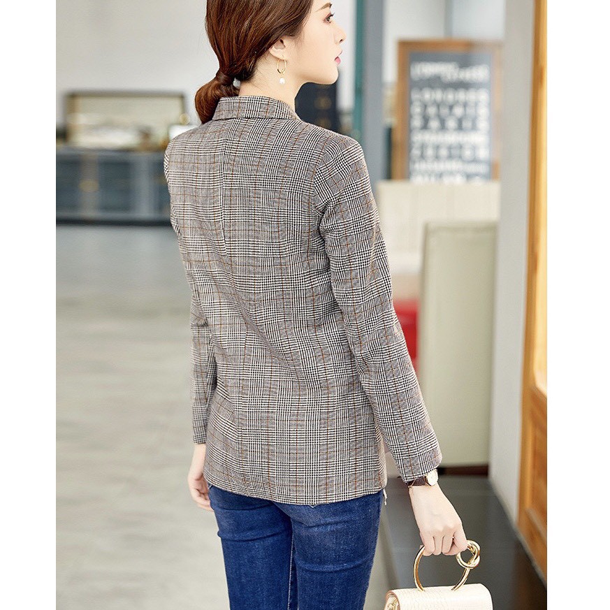 ÁO VEST CÔNG SỞ SỌC CARO CÓ TÚI (S M L XL XXL)