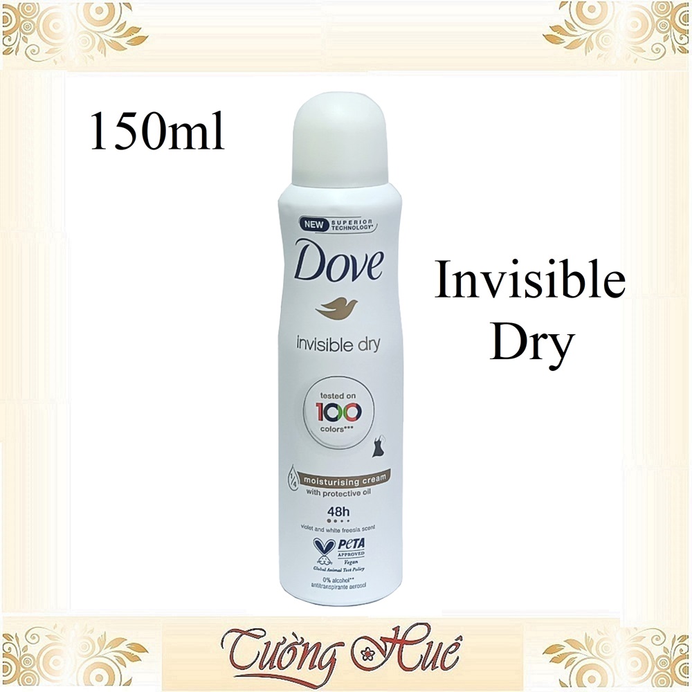 Xịt Khử Mùi Dove Invisible Dry 150ml