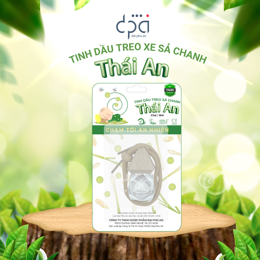 Combo 2 Tinh dầu treo hương Sả chanh Thái An (C/8ml)