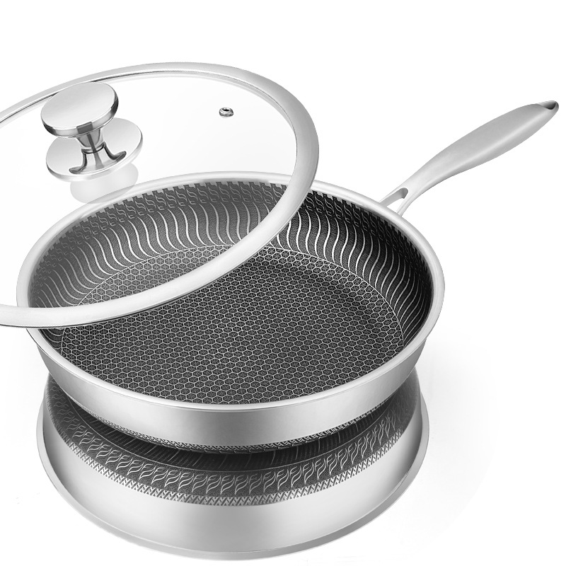 Chảo Chống Dính Tổ Ong BlackCube Inox 316L Cao Cấp, Đáy Khắc Laser Dẫn Nhiệt Đều