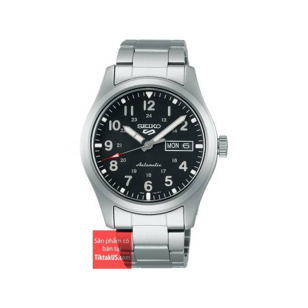 [HCM]Seiko 5 Sport 2021 SRPG27K1 Field Watch  Đồng hồ lính Automatic size 39.5mm vỏ thép không gỉ 316L thép chống nước 100m kính harlex 4R36 lên cót tay trữ cót 40 tiếng mặt đen