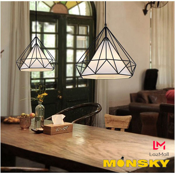 Đèn thả MONSKY kim cương hiện đại trang trí nội thất -  kèm bóng LED cao cấp.