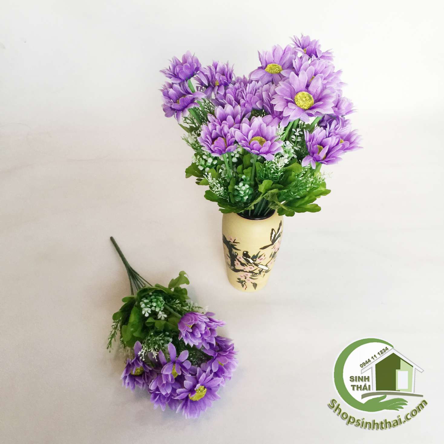 [HCM]Bụi hoa cúc thạch thảo màu tím - bụi cao 38cm