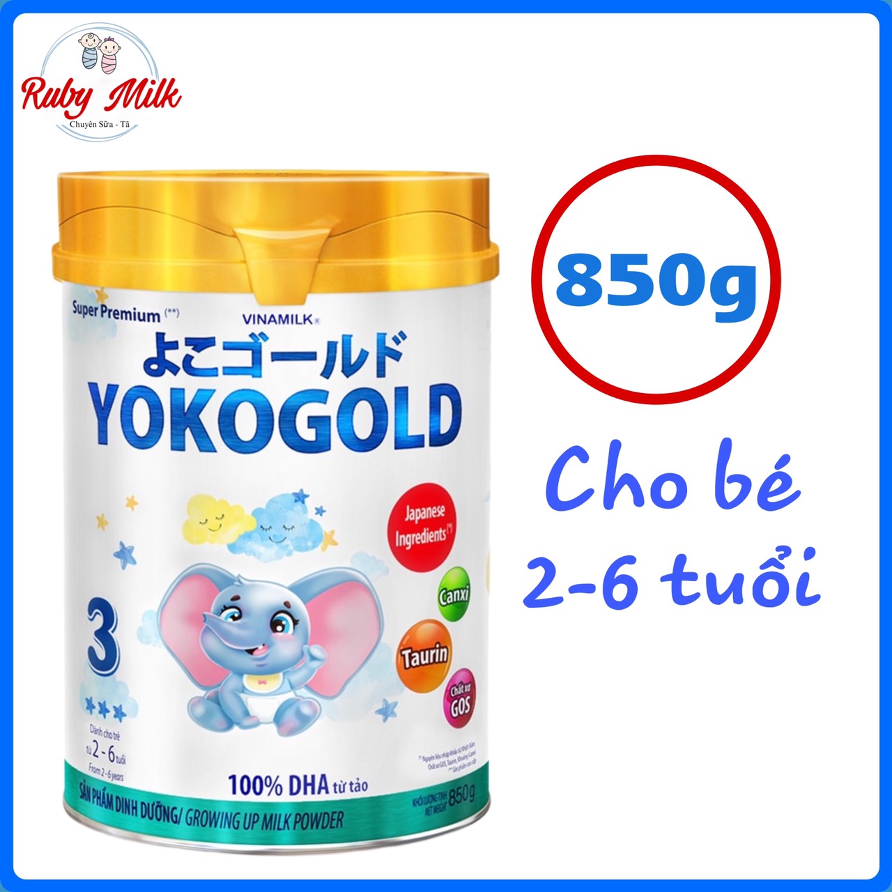 Sữa Vinamilk Yoko Gold 3 Lon 850g (2-6 tuổi)