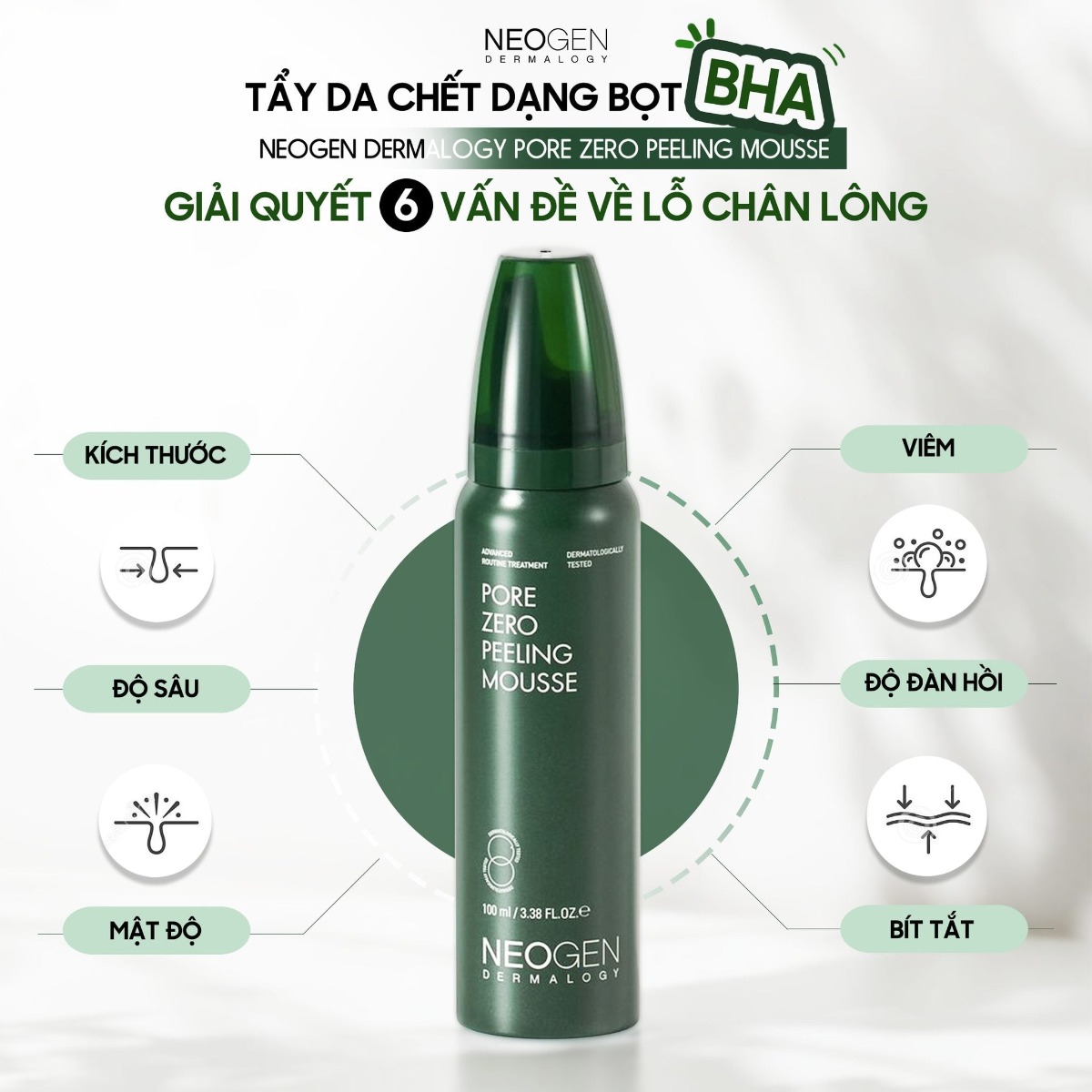 Tẩy Da Chết Bọt Mịn BHA Pore Zero Peeling Mousse Neogen Dermalogy 100ml