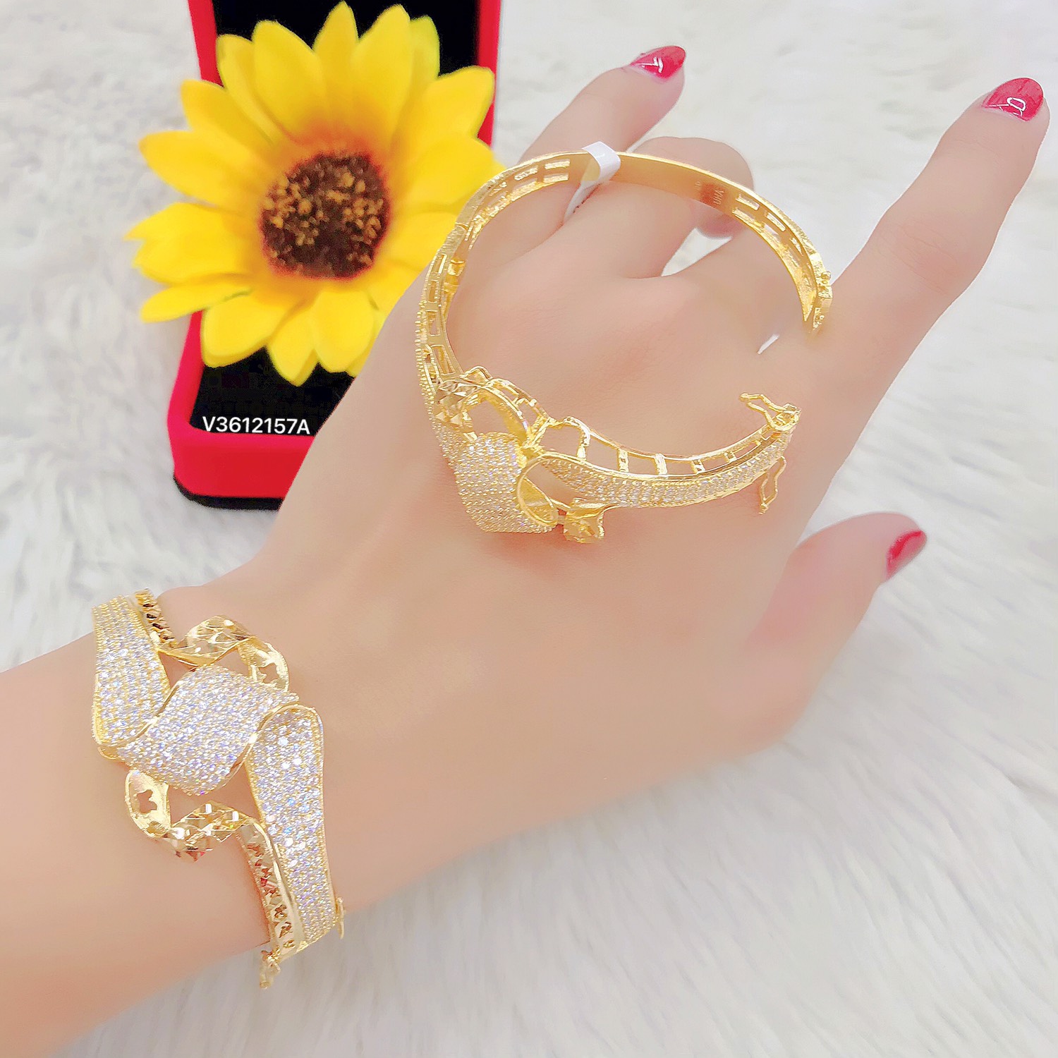 Lắc Tay Nữ , Vòng Tay Nữ Mạ Vàng 18K Mẫu 1570405 ( 01 Chiếc ) - Đi Chơi, Dự Tiệc Rất Đẹp - Tubi Cony - Bao Đổi Tra Trong Vòng 07 Ngày , trang sức nữ