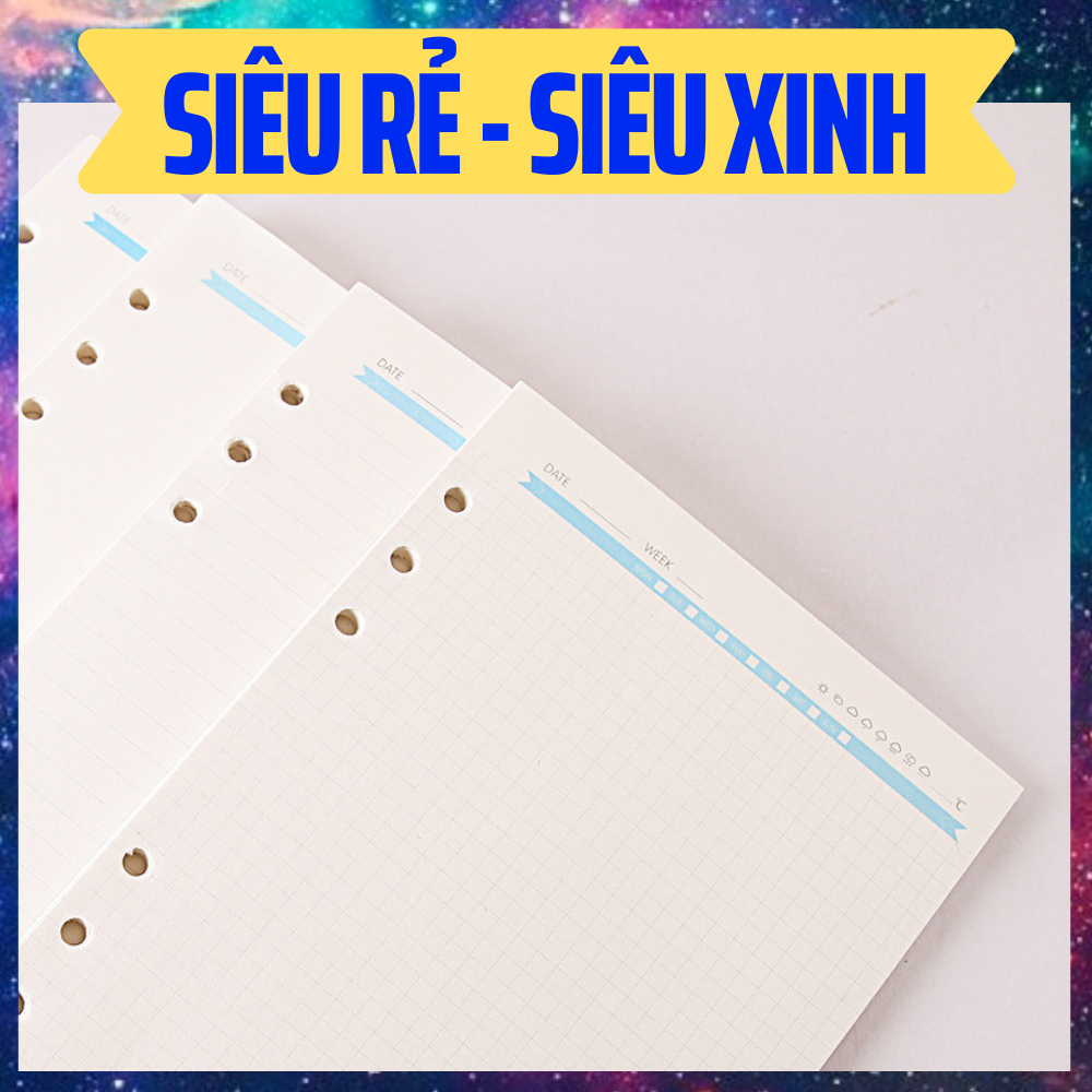 Ruột sổ còng in màu , khổ A5, 45 tờ ( line , dotgird, gird, plain )