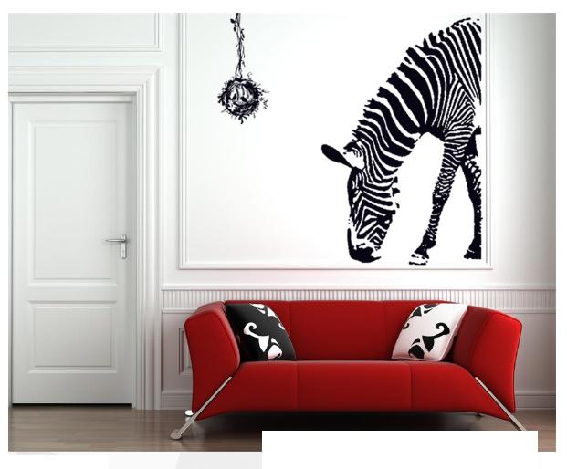[HCM]Decal trang trí tường - Ngựa Vằn Đen tinh tế