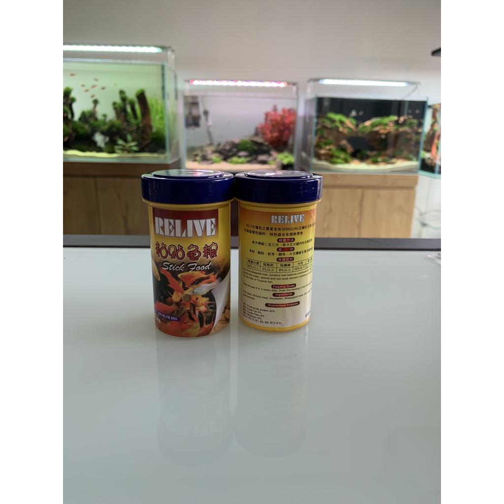 Thức ăn dính bể cá, thức ăn dán bể cá cảnh Relive 50g