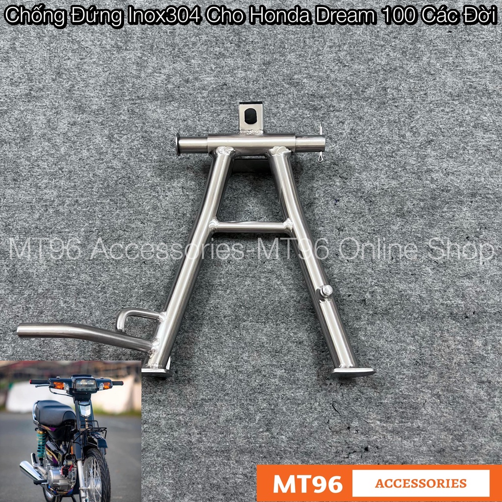 Chân chống đứng inox cts cho honda dream 100cc các đời chuẩn inox304