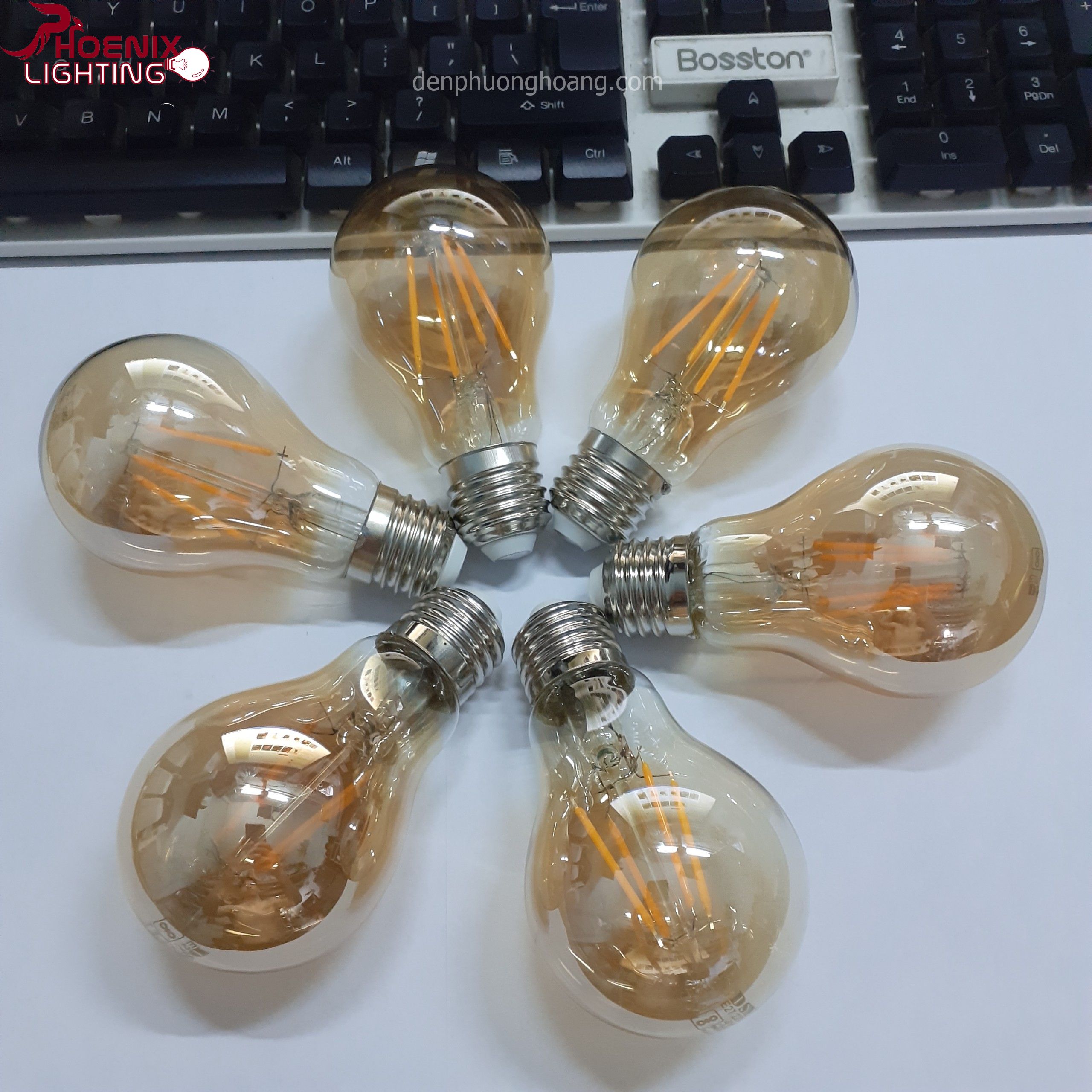 Bóng đèn Edison A60 vỏ vàng dimmer