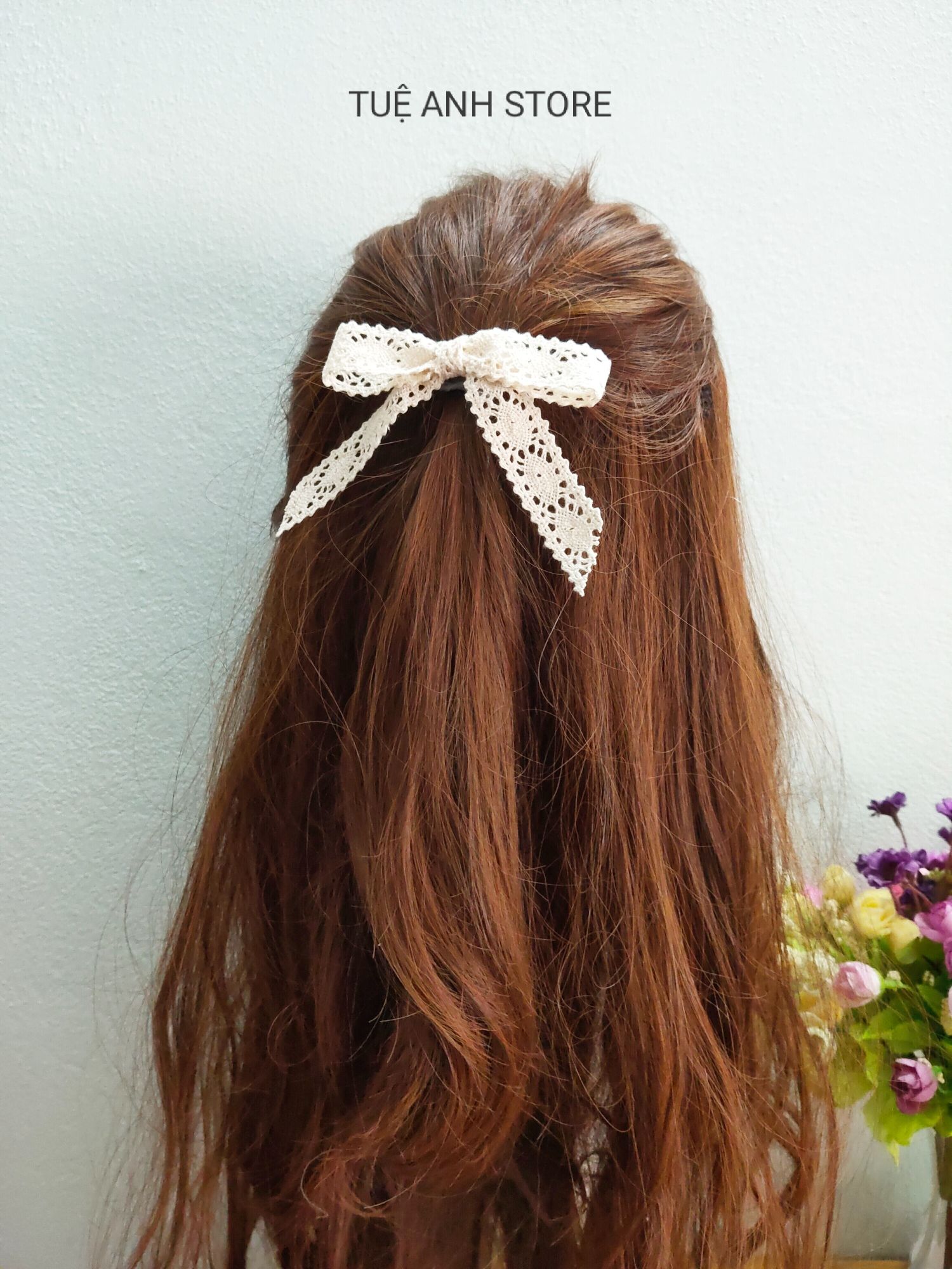 B196 Dây buộc tóc nơ ren xinh xắn