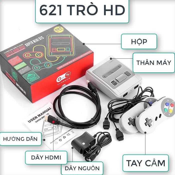 Máy Chơi Game Cầm Tay 4 Nút HDMI 621 Trò