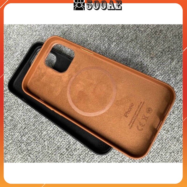 Ốp lưng da Leather Case Magsafe cho IPhone 12 Pro Max / 12 Pro / 12 (Da Bò Thật)
