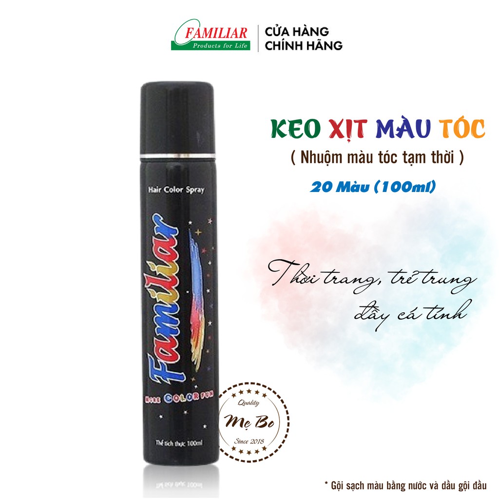 [HCM]Keo xịt tóc màu Familiar 100ml (nhuộm màu tóc tạm thời)