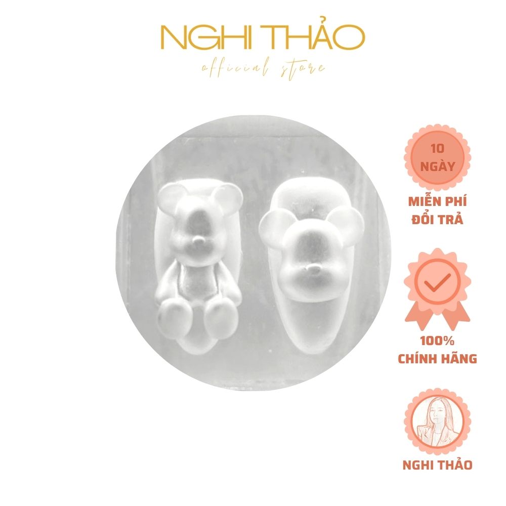 Khuôn silicon nail gấu bearbrick Nghi Thảo