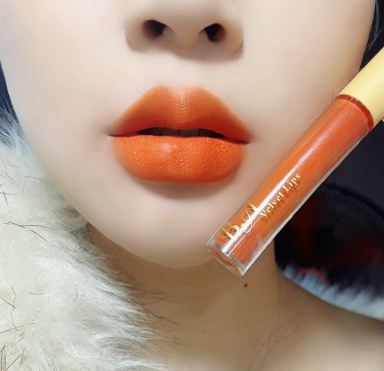 [Cam Vàng] Son Kem Lì Nắp Vàng Cao Cấp B.A Màu Cam Vàng