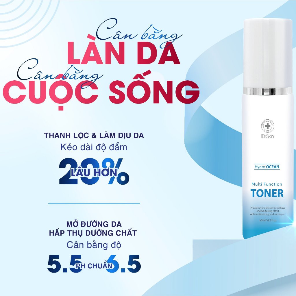 Nước cân bằng da IDr Skin Hydro Ocean Multi Function Toner cân bằng độ pH