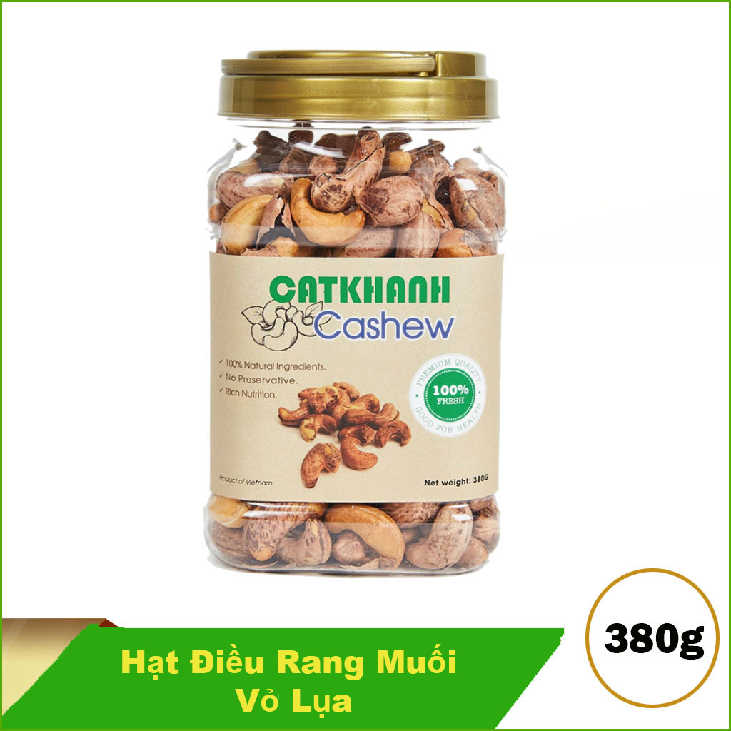 Hạt điều rang muối vỏ lụa Cát Khánh 380g