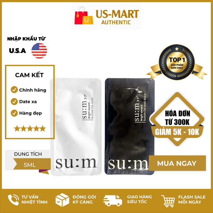 [HCM]Mặt Nạ Sủi Bọt Làm Sạch Da Su:m 37 Bubble-De Mask