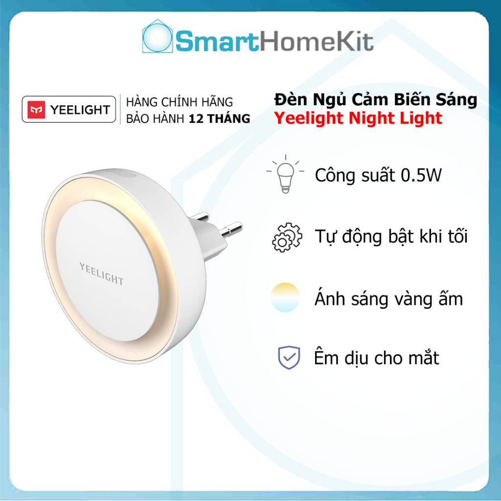 Đèn cảm ứng Yeelight Light Sensor Plug-in LED Night Light Ánh sáng dịu nhẹ tự động sáng khi trời tối