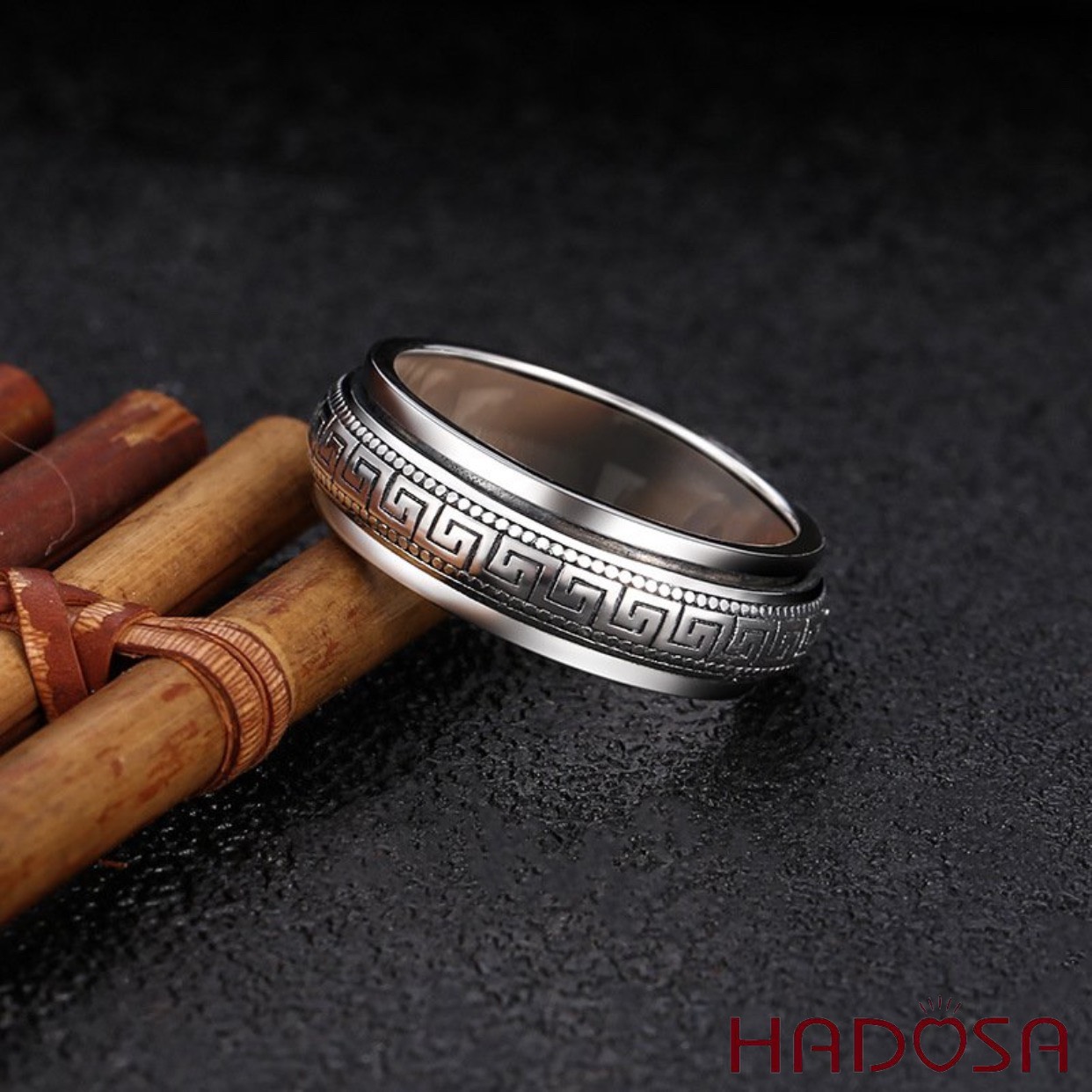 Nhẫn bạc Thái hoạ tiết đơn giản
