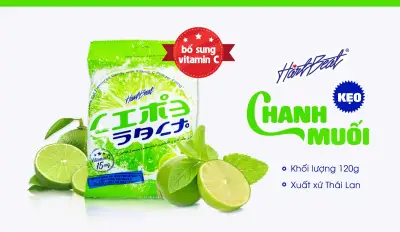 [HCM]Kẹo Chanh Muối Thái Lan 120g Hartbeat Bổ Sung Vitamin C