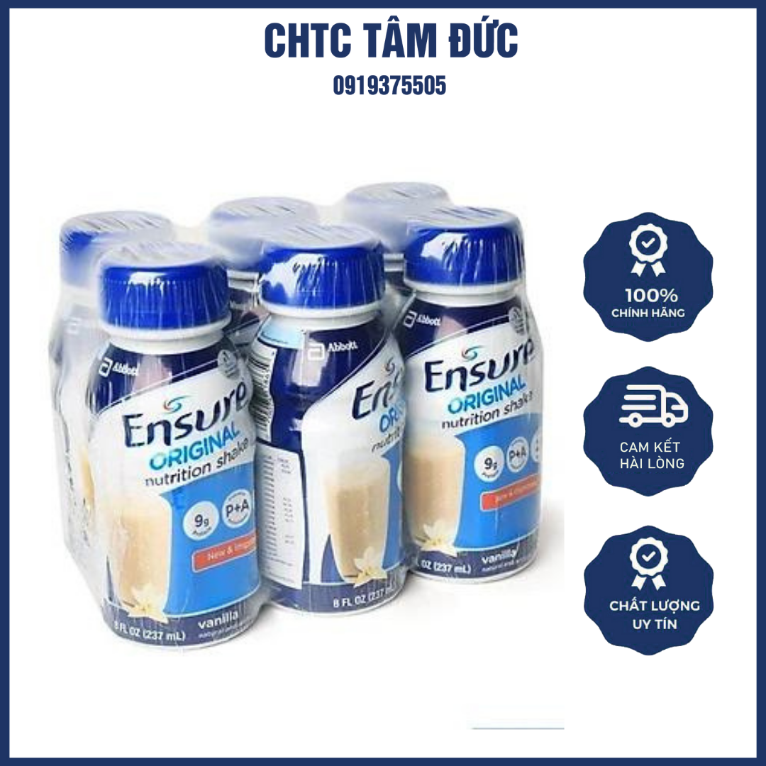 Sữa Bột Pha Sẵn Abbott Ensure Original Nutrition Shake Hương Vani Lốc 6