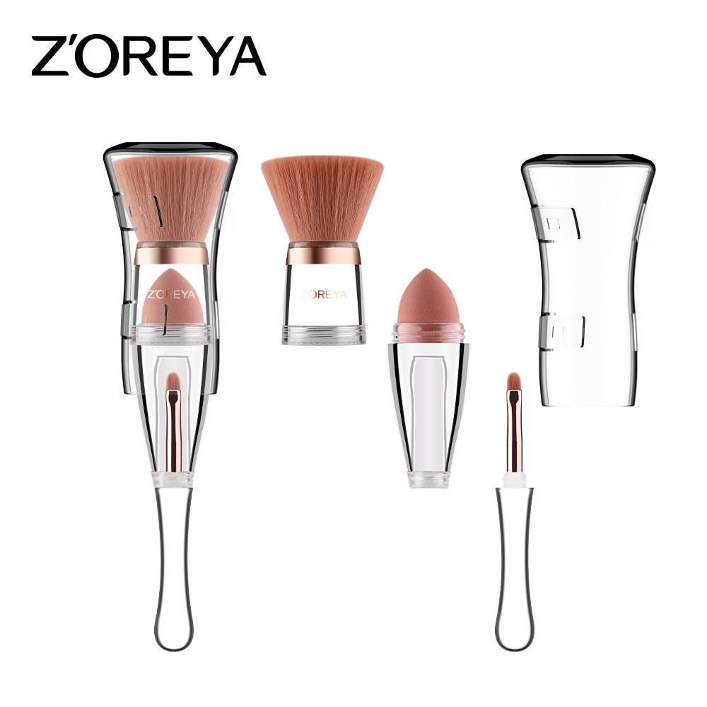 Soft 3 in 1 multifunctional travel makeup brush angled sponge eye shadow makeup brush cod cosmetic makeup brushes