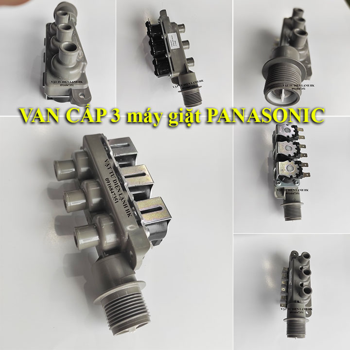 Van cấp nước ba Pana 3 chân cho máy giặt PANASONIC đời mới 3 đầu thẳng