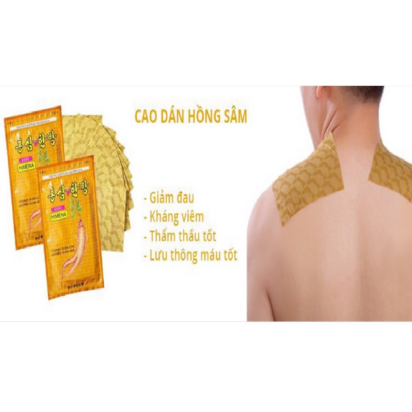 Cao Dán Hồng Sâm HIMENA Hàn Quốc. túi 20 miếng