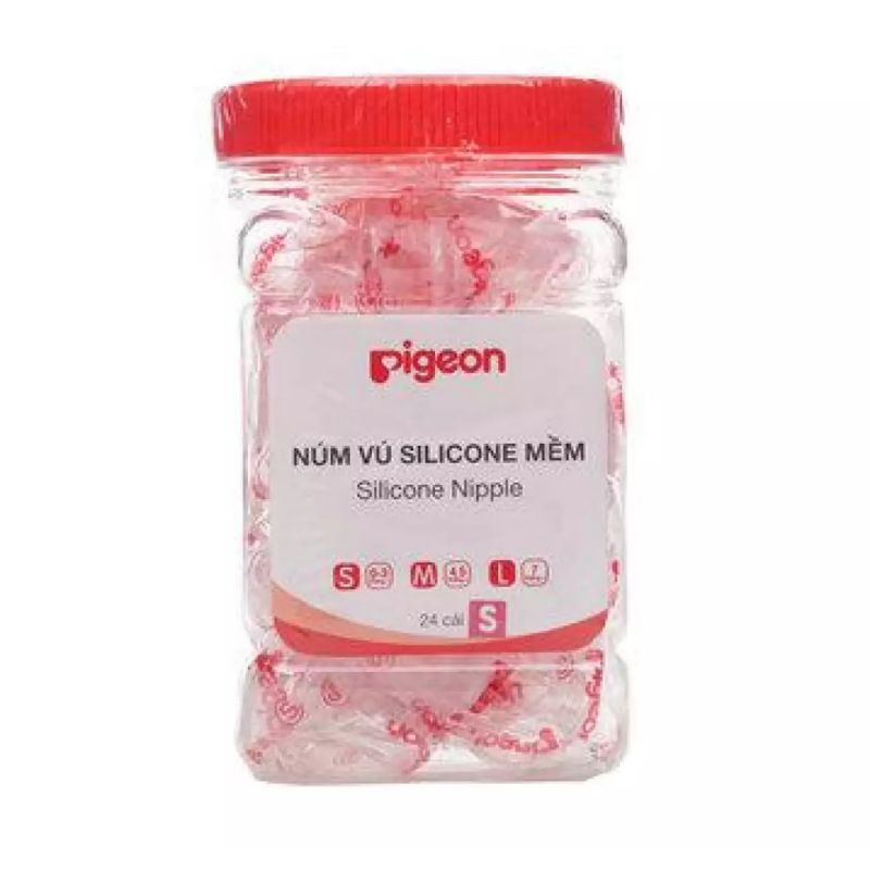 ( Combo 5 cái)Núm vú Silicone Pigeon size L [ cổ hẹp]