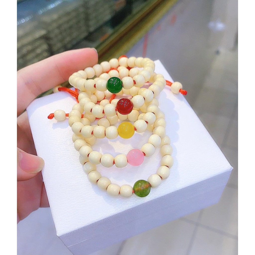 Vòng tay dâu tằm phối đá phong thủy