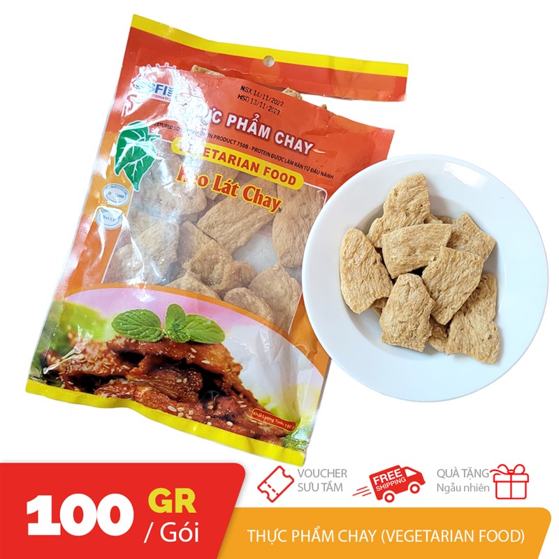 Túi 100gr Heo lát chay thực phẩm chay từ đậu nành